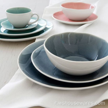 Design moderno pittura a mano colore glassa ceramica stoviglie